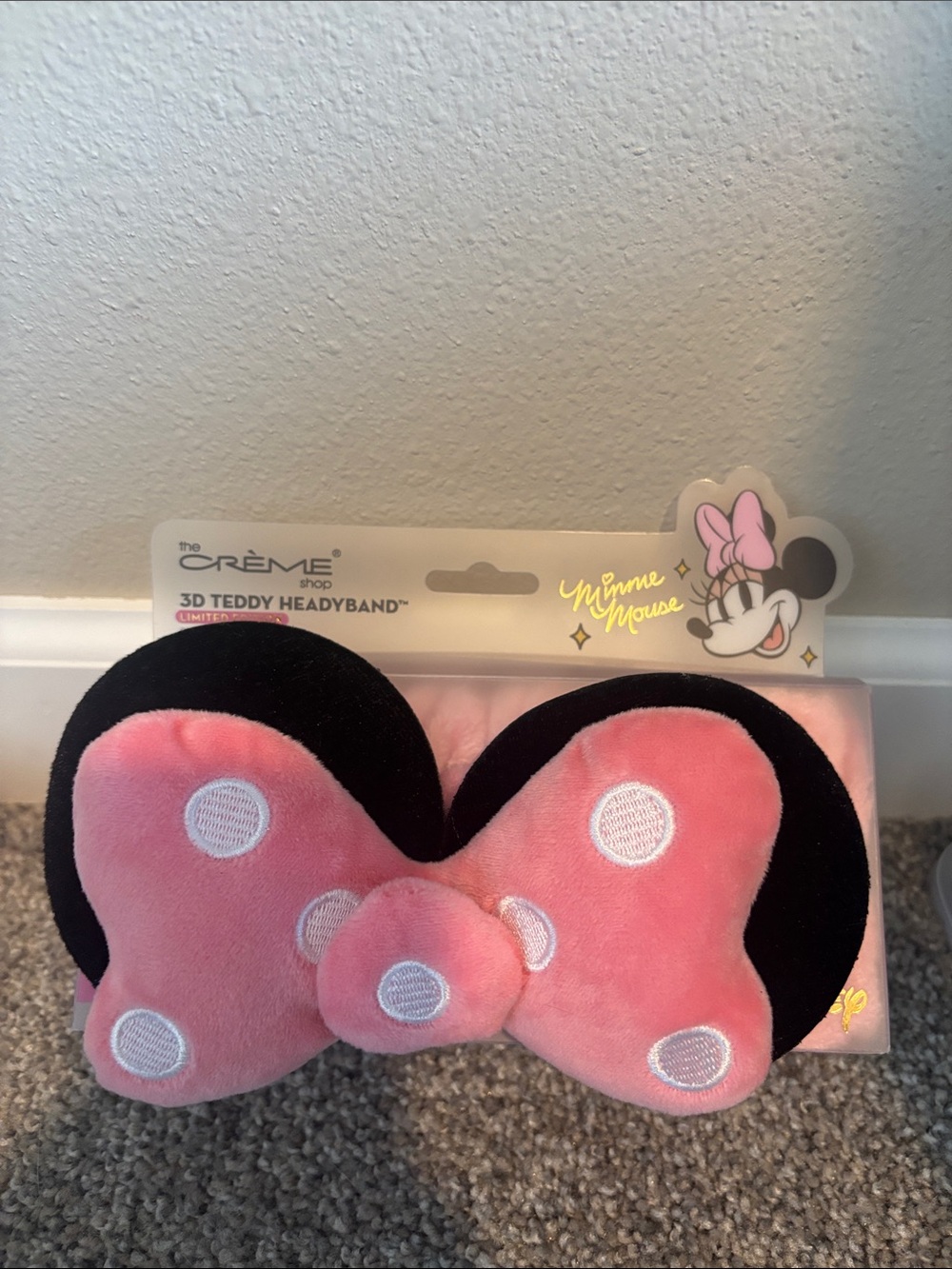x Minnie Mouse Pink Bow 3D Teddy Headband